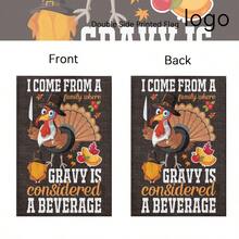 1pc Garden Flag For Thanksgiving Decorations With Turkey Print, Double-sided Design - Multicolor - View 6