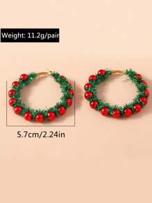 Christmas Earrings Cartoon Cute Funny Funny Elk Christmas Tree Garland Earrings Ornaments - Multicolor - View 6