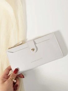 SOUTHLAND&KANGAROO 搭扣拉链钱包 零钱包 证件窗口 双折女式钱包 图案雕刻身份证 便携简约时尚现代商务 周年纪念 情人节 生日礼物 送给女孩 送给女士 送给女性 商务休闲 高品质皮革女士钱包 钱包 长款钱包 - 白色 - 查看 3