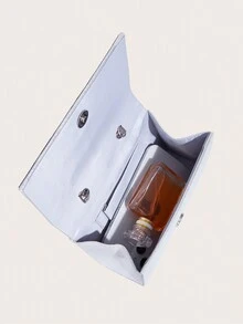 時尚豹紋黑白銀對襯晚宴包,鑲鑽飾細節,適合宴會、派對、酒吧和婚禮,女性新品鑽石錢包