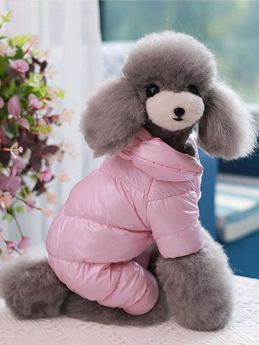 1 bộ áo liền quần cho thú cưng màu trơn - Hồng - Xem 1