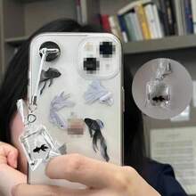 2 件隨機樹脂滴膠 Diy 創意小金魚和鯉魚形狀水袋鑰匙圈吊墜、裝飾品 - 彩色 - 查看 2