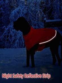 1 件紅色狗狗冬季夾克,防水、保暖、舒適羊毛襯裡,適合中小型犬,附反光背心和背帶孔設計,寵物衣服毛衣 (xs-xxl) - 紅色 - 查看 3