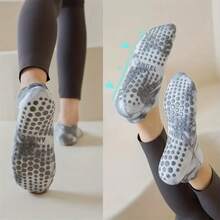 2 Pairs Tie-dye Pink & Blue Yoga Pilates Socks - Watermelon Pink - View 4