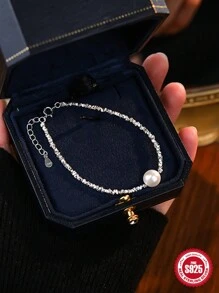 1 件复古精致女士手链 925 银 18K 镀金经典精美珠宝 2023 年潮流永恒适合周年纪念万圣节