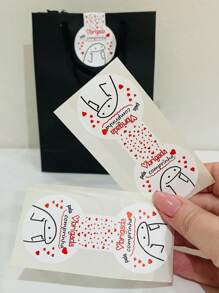 Label Stickers - Red and White - View 2