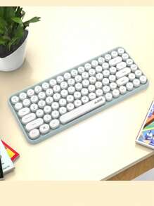 Ajazz 308i Wireless Mechanical Keyboard With Feel, Compatible With Android, Apple, Ipad, Mobile Phone And Tablet, For Office Work And Gaming, Green - Green - View 4