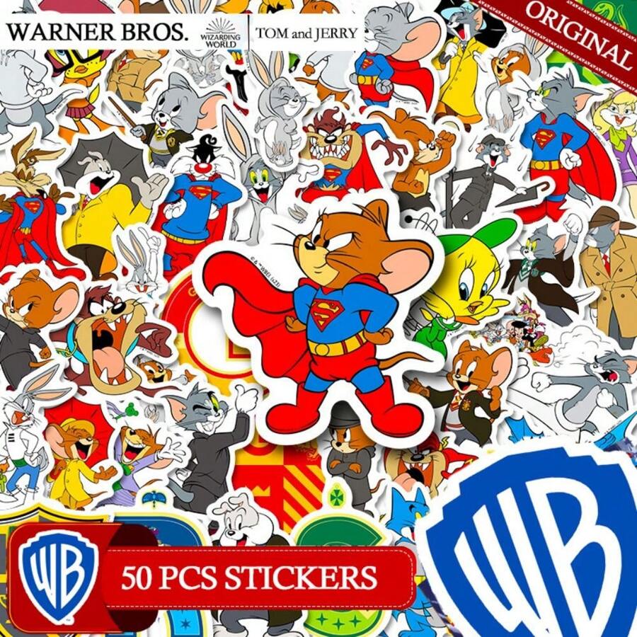 50 Miếng Dán Tom Và Jerry Được Warner Bros. Chính Thức Cấp Phép Đề Can Chuột Hoạt Hình Thẩm Mỹ Phiên Bản Nhập Vai Trang Trí Cho Máy Tính Xách Tay Hộp Đựng Bút Chì Trẻ Em Đàn Guitar Hành Lý Animel Dễ Thương - Nhiều màu - Xem 1