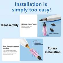 4pcs Transparent Screw-Type Replacement Pen Nib - Small Rounded Head And Pencil Head Compatible With Apple Pencil 1/2 - Transparent + White + Transparent Pink + Transparent Blue - View 9