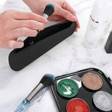 1 Miếng Silicone Bút chì lông mày Loại vỏ Cọ trang điểm Cọ phấn mắt  Túi bảo quản , Chống bụi Đơn giản Du lịch xách tay Cái túi - màu đen - Xem 8