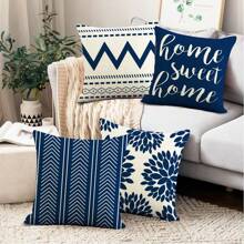 Juego De 4 Fundas De Almohada Con Rayas Geométricas De Moda, Fundas De Almohada Decorativas, Fundas De Cojines Para Sofá, Cojines Para Exteriores, Para Sofá, Cama, Silla