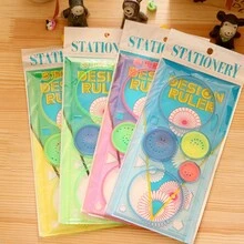 1 set Espirografo para dibujo aleatorio para niños, regla, reglas - Multicolor - Ver 4