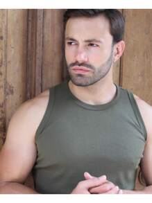 Men Tank Tops - xanh quân đội - Xem 3
