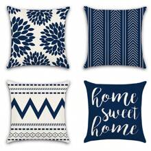 Juego De 4 Fundas De Almohada Con Rayas Geométricas De Moda, Fundas De Almohada Decorativas, Fundas De Cojines Para Sofá, Cojines Para Exteriores, Para Sofá, Cama, Silla