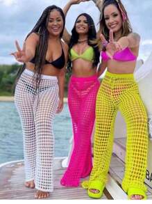 Women Sweater Pants - Hồng - Xem 2