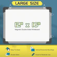 Dry Erase Calendar Whiteboard For Wall, Polegas 16" X 12" Magnetic White Board Board, Small Wall Monthly Double Sided Boards Student, Home, Office