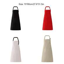 1件70*80cm防水防污廚房圍裙,耐用且增加了額外的厚度,適用於烹飪、燒烤、理髮、火鍋或家居使用,腰部周圍完全覆蓋,防止水油污漬 - 彩色 - 查看 10