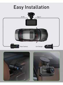 GMAIPOP Dash Cam for Cars Car Camera Dash Cam 4K WIFI Camera for Car Front and Rear Dash Camera Wifi Dashcam - Black - View 8