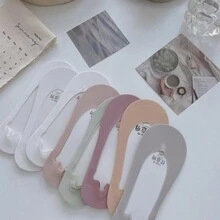 5 雙裝女用韓版 Ins 風格防滑休閒隱形船襪適合日常穿著 - 彩色 - 查看 6