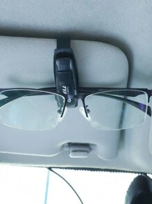 1pc Pvc Car Sun Visor Sunglasses Clip - Black - View 7