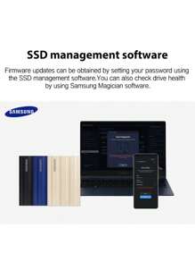 Samsung White T7 Shield SSD 2TB High Speed External Disk Hard Drive Solid State Disk Portable SSD Compatible With Laptop Desktop - White - View 6