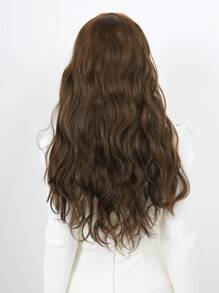24inch Long Curly  Hairpiece Removable Headband Wig Women's Synthetic Cover Wig Natural Straight Natural Hairpiece Half Wig - Light Brown - 查看 6