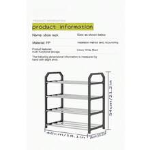 4層大型節省空間多用途置物架地落式組織架,適用於辦公室、客廳、浴室、廚房;容易組裝的梯形鞋架;宿舍鞋櫃;陽台植物架 - 白色 - 查看 10