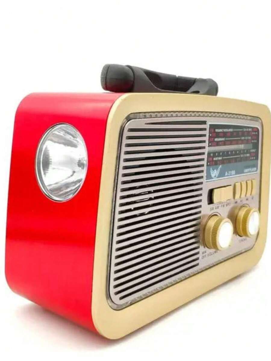 Rádio Am Fm Retrô Vintage Antigo Bluetooth Pen Drive Bivolt ALTOMAX A-3188 - Vermelho - Visão 1