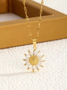 1 件女孩美麗花朵吊墜項鍊兒童時尚派對首飾配件適合日常生活