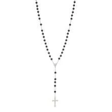 1 Black Elegant Classic Faux Pearl Long Necklace Fashion Cross Pendant Necklace