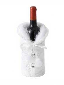 1 件聖誕雪花毛絨酒瓶蓋(不含瓶子),餐廳裝飾,香檳和酒袋,酒瓶場景裝飾,聖誕酒瓶蓋裝飾品 - 銀色 - 查看 5