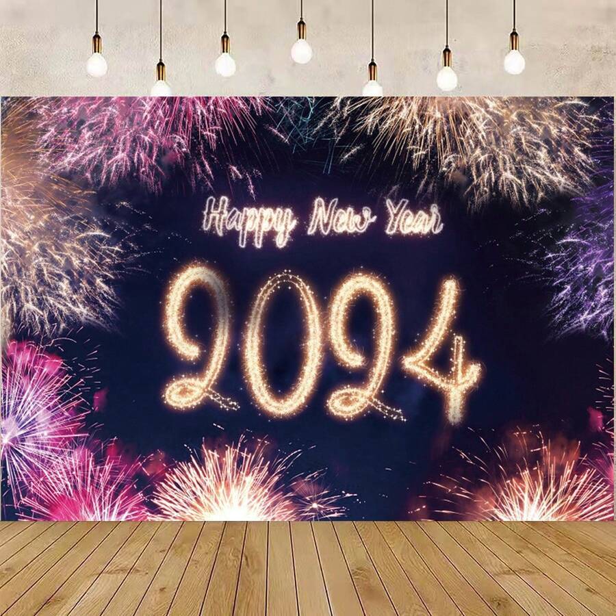 2024 New Year's Eve Colorful Firework Background Cloth (150x100cm) - New Year 2024 (2) - View 1