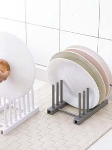 1pc Creative Bowl & Dish Organizer - White - View 3