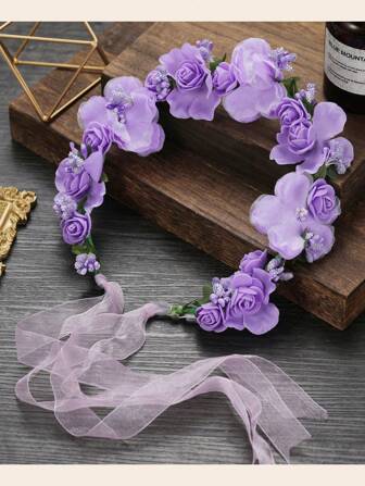 1 Piece Of Mori Style Simulated Flower Garland Headdress Hair Accessories Seaside Holiday Headdress