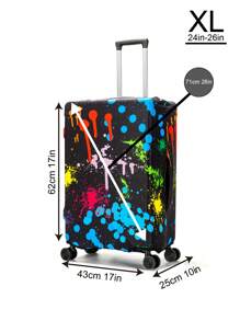 Vỏ bọc hành lý Gustell đàn hồi cao phù hợp với vali 18-30 inch, thiết kế phun mực 3D mang lại nét cá nhân hóa, bảo vệ và có thể giặt được, hoàn hảo cho chuyến du lịch ngày lễ - màu đen - Xem 3