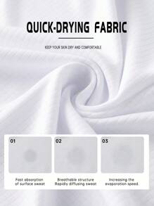 Bộ đồ thể thao năng động lưới thoáng khí dành cho nam, Áo thun tập luyện thể dục thể thao thường ngày thời trang - trắng - Xem 5