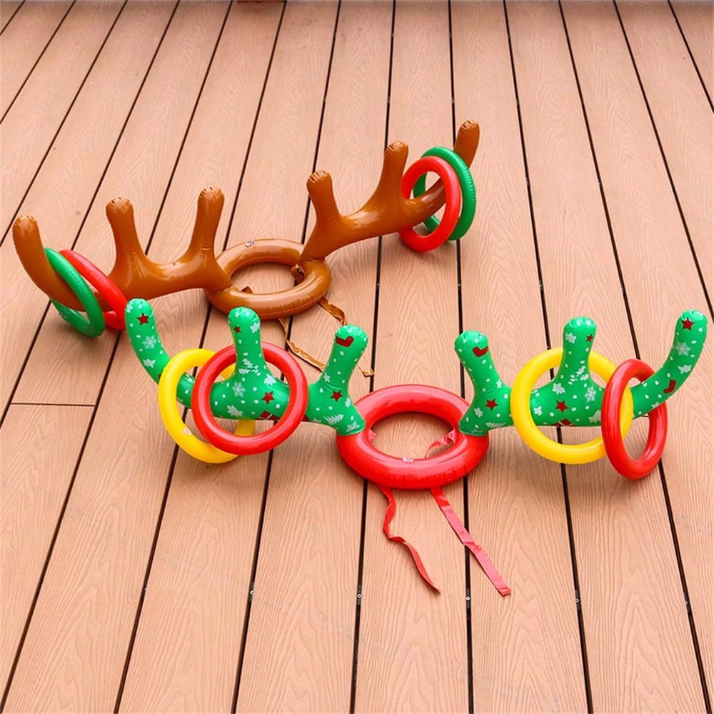 5pcs New Year's Eve Party Game Kit Green And Red Inflatable Throwing