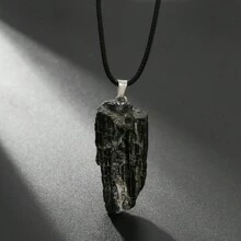 1pc Asymmetrical Natural Crystal Stone Pendant Necklace, Gender-Neutral Holiday Gift - Necklace - View 18
