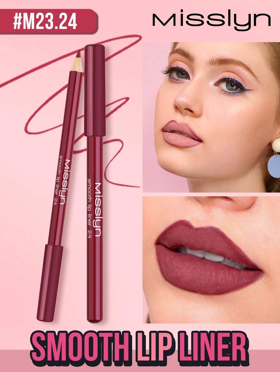 Misslyn Smooth Lip Liner Pencil, Long-Lasting Color, Intense Lip Color, Glides On Smoothly, Lip Liner - 24 - 查看 1