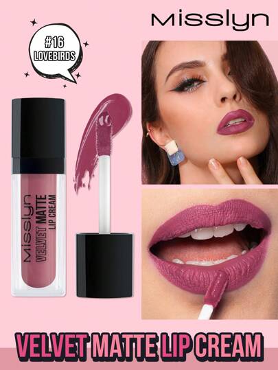 Misslyn Velvet Matte Lip Gloss, Lightweight & Long-Lasting, High Color Payoff, Smooth & Velvety Texture, High Saturation Matte Shades, Effectively Combats Dryness, Y2K Makeup, Suitable For Parties, Beach, Travel, Vacation, Camping, Outdoor Activities, Rose Fashionista New Year Makeup, Best Travel Holiday Color For Role-Playing, Campus Charm Atmosphere, Spring Festival, Valentine's Day Gift