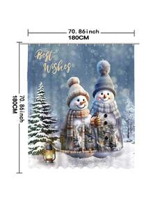 1 Miếng Số In Rèm cửa nhà tắm Hoặc Thảm trải sàn Với Cây thông noel , Ông già noel , Hộp Quà , Người tuyết , Bông tuyết Và Cây thông Rừng Mô hình Đối với Giáng sinh Đồ trang trí - không đơn sắc - Xem 7