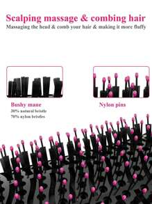 Cepillo Secadora Alaciadora De Cabello Profesional - Negro - Ver 8