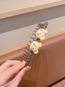 3入組可愛卡通小熊花朵心形髮箍