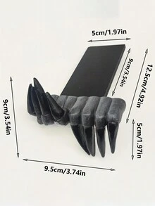 1入組萬聖節恐怖魔鬼之手書籤,恐懼鬼爪書分隔器,樹脂手工桌面裝飾,3.54''×3.74''×1.97'' - 彩色 - 查看 2