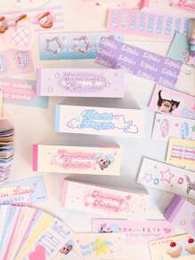 1 quyển/50 tờ ngẫu nhiên phong cách Hàn Quốc động vật hoạt hình, chữ cái, nhãn dán tranh ngọt ngào và đơn giản, phụ kiện tự làm để trang trí trong sổ lưu niệm - Nhiều màu - Xem 1