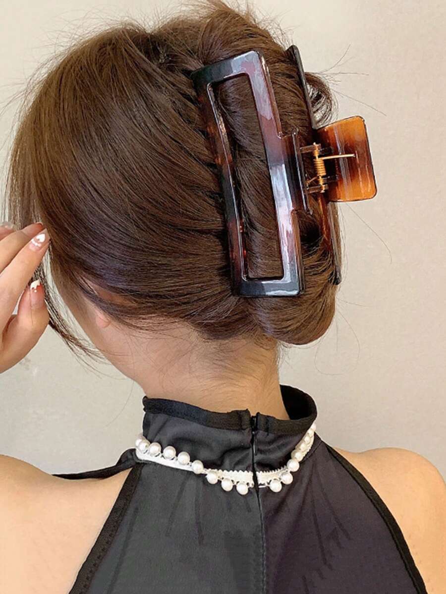 1 件简单焦糖色发夹适合日常使用休闲发夹发夹发夹发夹发夹发夹发夹，学校用品，学院秋冬发饰适合女士度假装扮