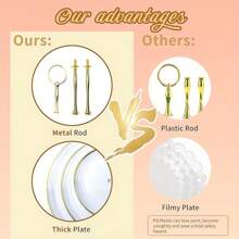 Bộ giá đựng bánh cupcake 2 tầng - Bộ giá trưng bày món tráng miệng, bao gồm 2 giá đựng bánh cupcake 3 tầng lớn + 3 khay đựng món khai vị, hoàn hảo cho đám cưới, tiệc mừng em bé, tiệc sinh nhật tại nhà (1 bộ = 2 giá + 3 khay), quà Giáng sinh. - trắng - Xem 8