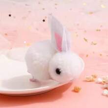 2pcs Baby Girls Cute Plush Rabbit Hair Clips, Princess Decorative Hair Accessories, Holiday Birthday Gift