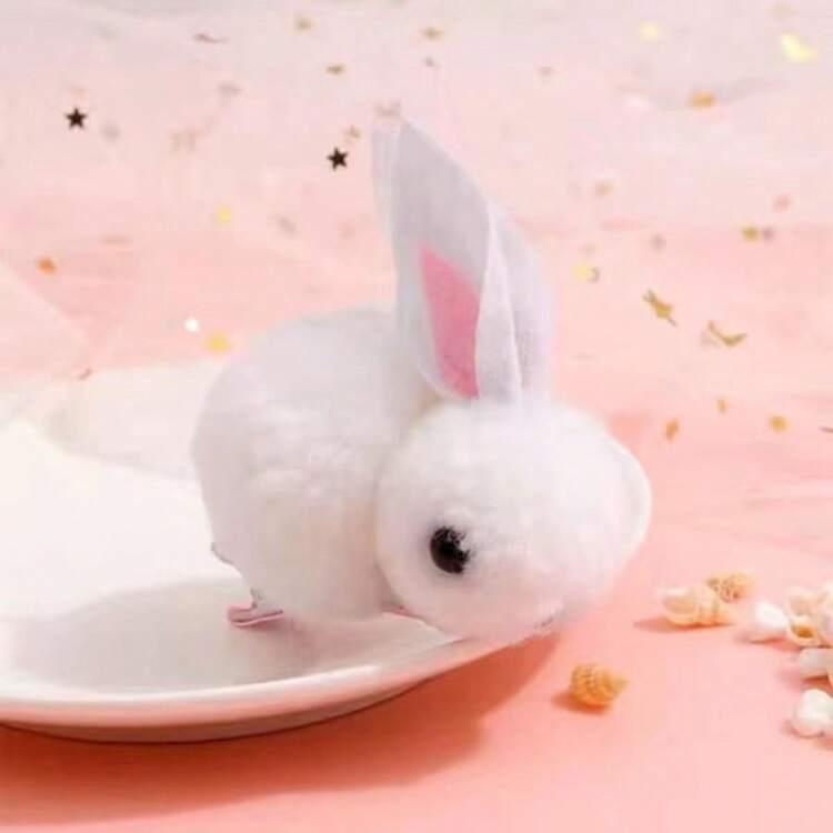 2pcs Baby Girls Cute Plush Rabbit Hair Clips, Princess Decorative Hair Accessories, Holiday Birthday Gift - White - View 3