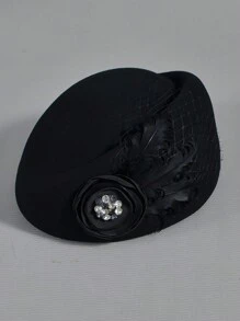 女士帽子秋冬貝雷帽百搭貝雷帽純毛帽子法式禮帽優雅禮帽保暖帽畫家帽宴會帽法式時尚禮帽新娘禮帽女士英倫風禮帽女士帽子,復古帽子,蝴蝶結帽子,生日派對頭飾,宴會禮服帽子,黑色帽子賽馬帽賽馬會禮服帽大帽子女士帽子 - 白色 - 查看 3